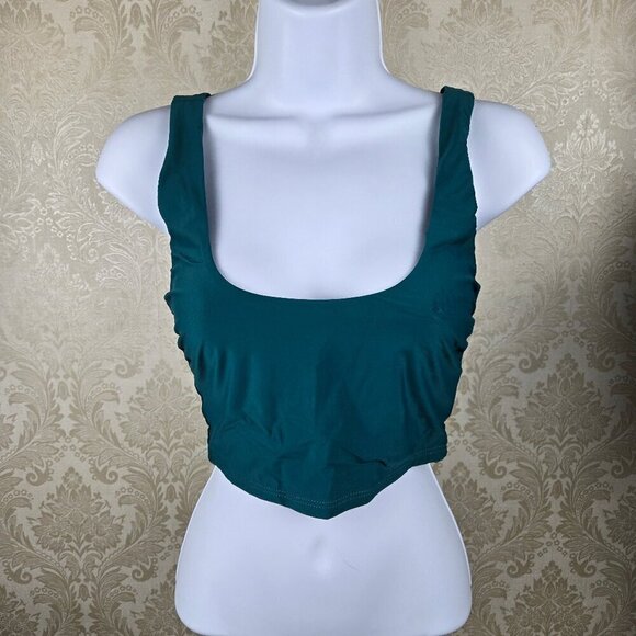 Lulu's size Small Green Scoop Neck Bikini Swim Top NWT - Picture 1 of 11